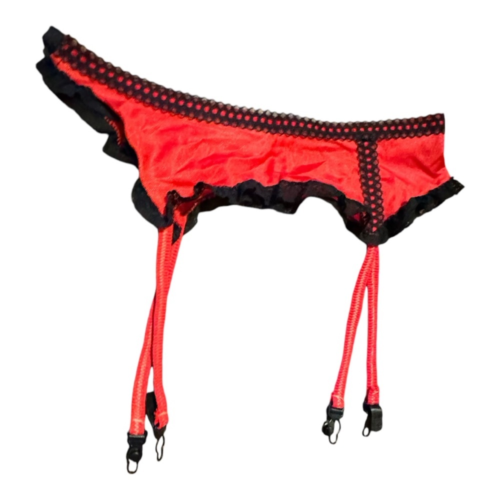 Vintage Nan Flower Red‎ Garter Belt